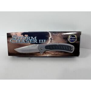 FROST CUTLERY STORM CHASER III LINER LOCK FOLDER 19-216GRY
